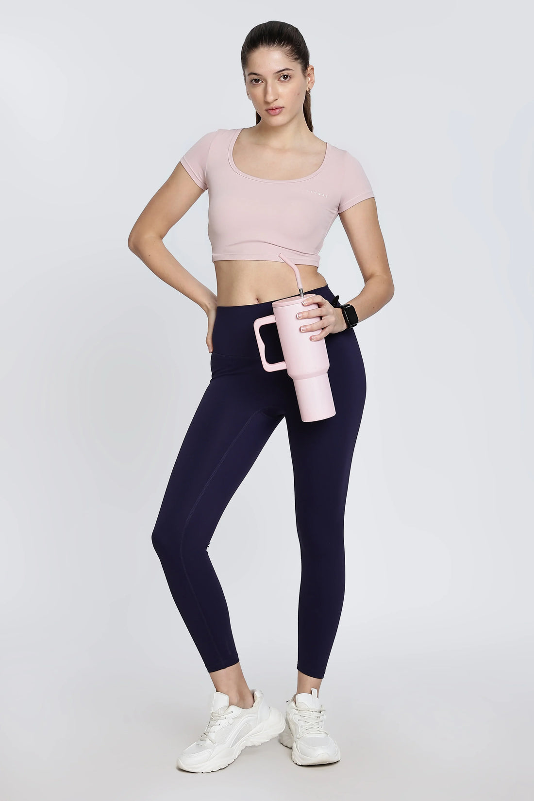 Pink Short Sleeve Crop Top