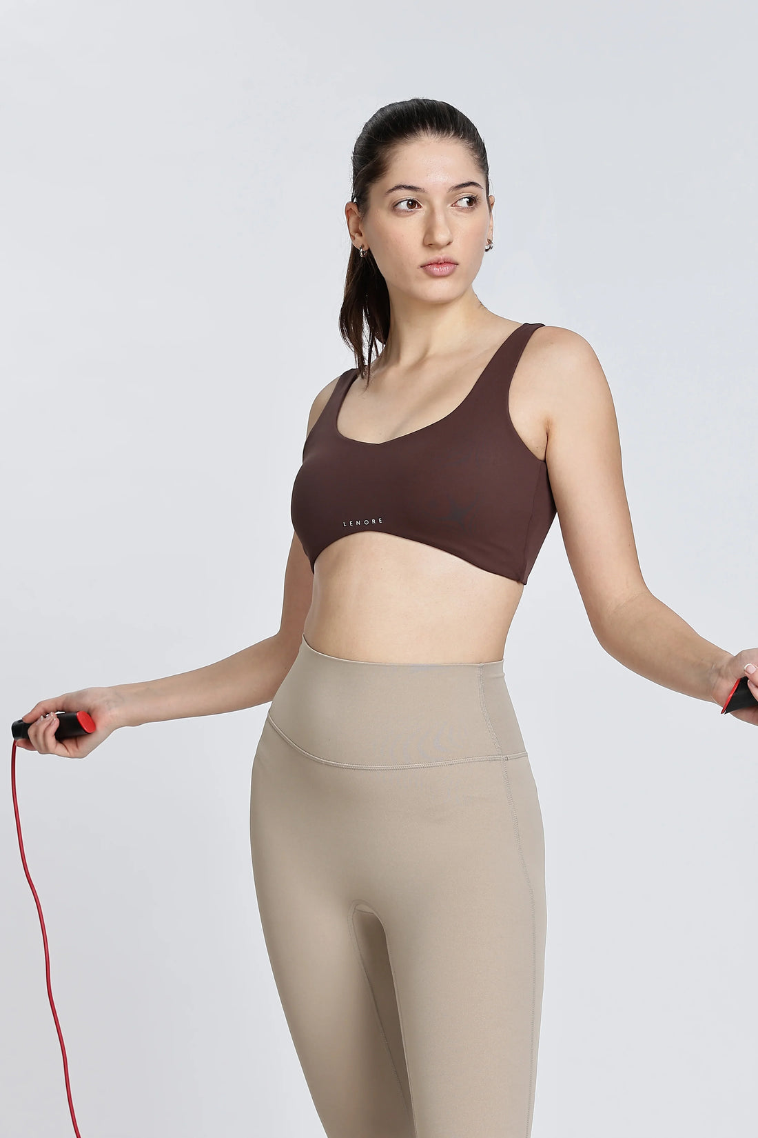 Brown Seamless luxe sports bra