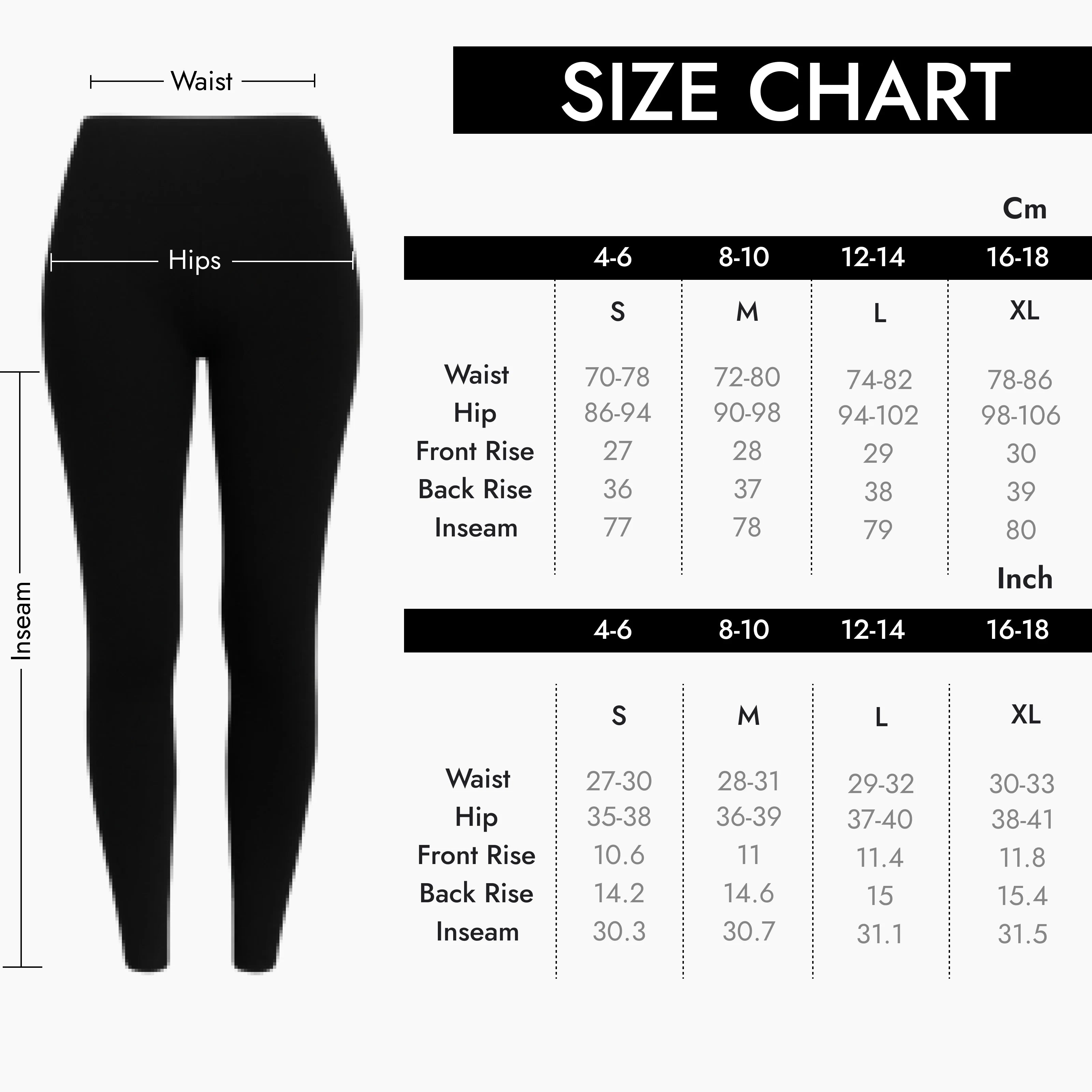 Bottom Size Chart