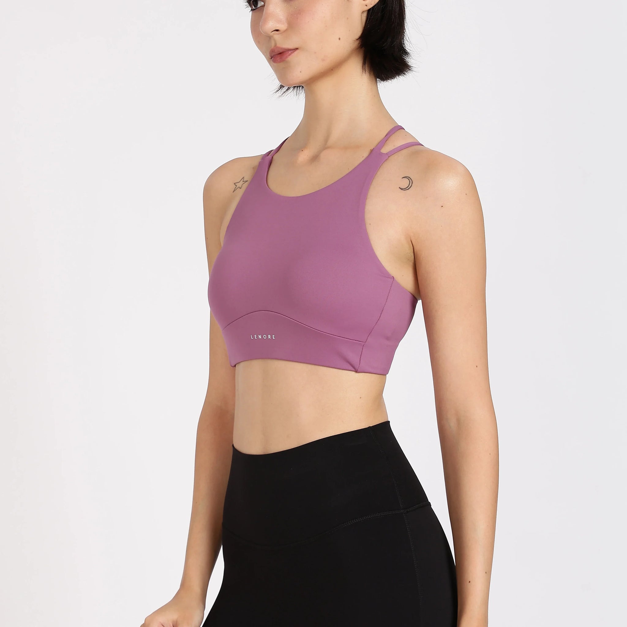 Wine Purple High Neck Sports Bra
